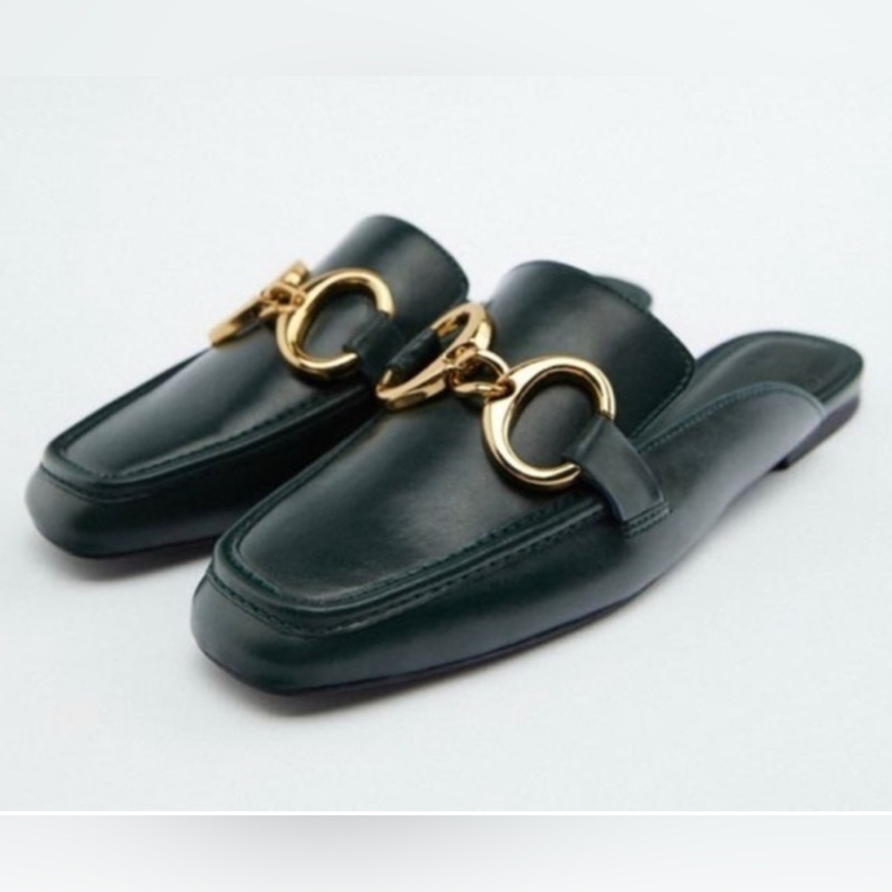 ZARA MULE BUCKLE LOAFERS  SIZE 36 (6)